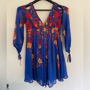 Free People Penny Lover Mini Dress blue size XS